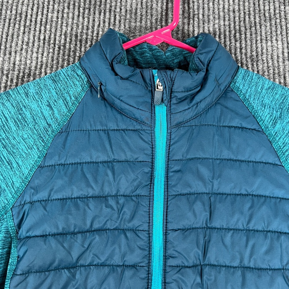 Eddie Bauer Coat Womens Medium Blue Long Sleeve Full Zip Quilted Outdoor Casual